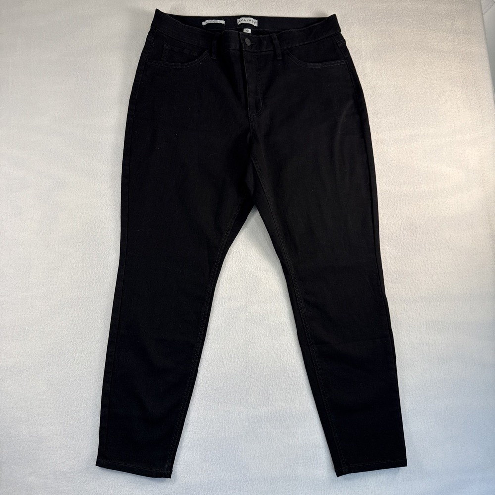 Ava & Viv Jeans Womens 17 Black High Rise Skinny‎ Denim Stretch